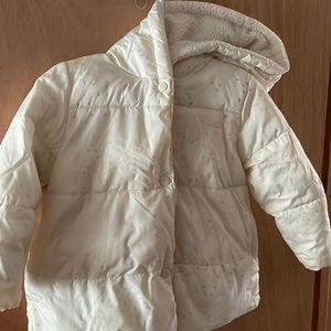 Jessica Simpson size 24 month cream colored with gold stars fleece lining jacket